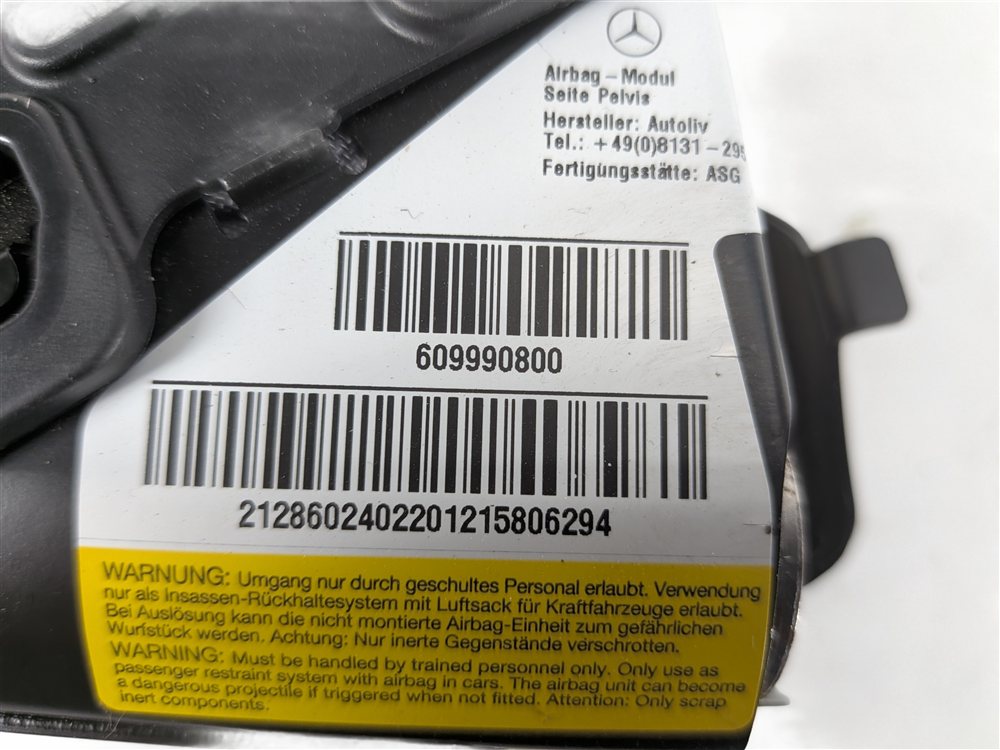 Thumbnail 5: 10-18 MERCEDES E350 CLS550 (W212 W218) FRONT RIGHT PASSENGER SEAT PELVIC AIRBAG