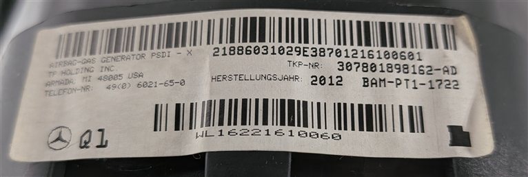 Thumbnail 8: 2012-2013 MERCEDES CLS550 (W218) LEFT DRIVER STEERING WHEEL SRS AIRBAG (Black)