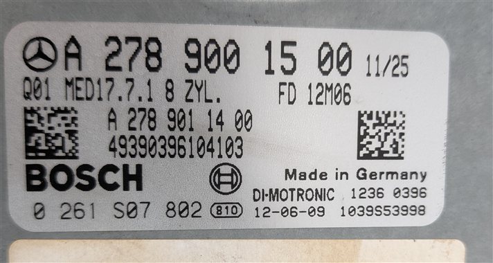 Thumbnail 7: 11-14 MERCEDES CL63 S63 CLS63 (W216 W207 W212 W221 W218) ENGINE CONTROL MODULE