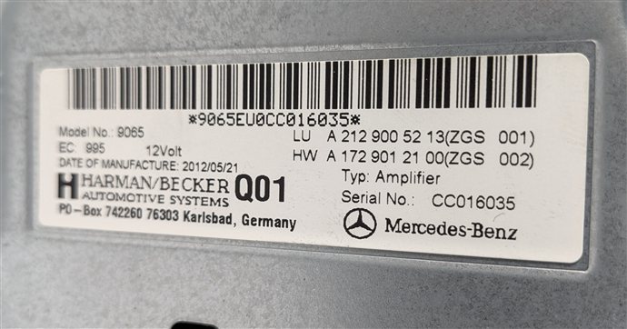 Thumbnail 5: 2012-2015 MERCEDES C E G GLK CLASS (W204 W212 X204 X463) BECKER AUDIO AMPLIFIER