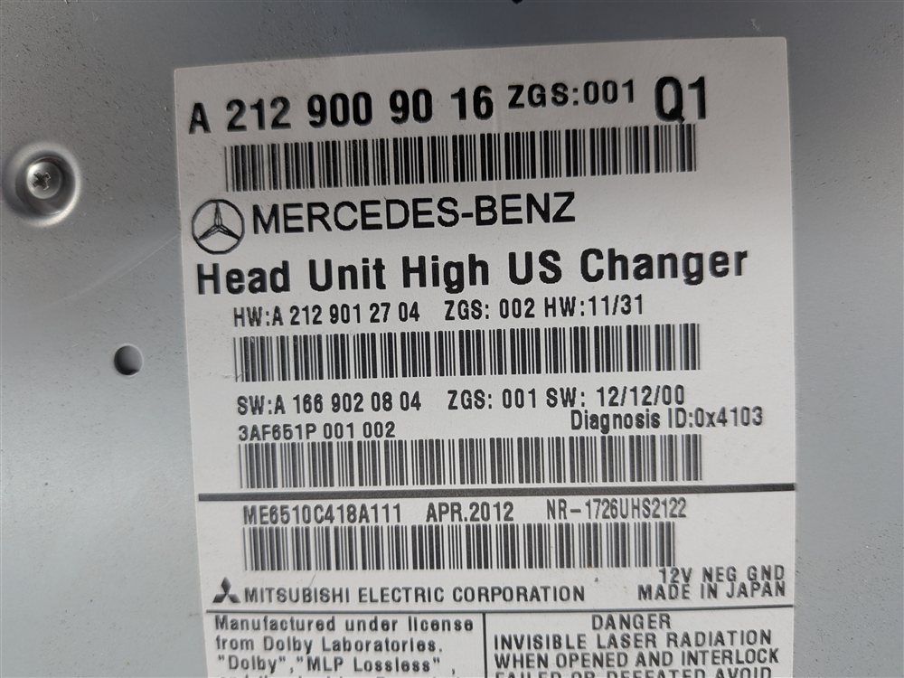 Thumbnail 6: 2013 MERCEDES CLS550 (W218) COMMAND AM FM RADIO CD CHANGER HEAD UNIT RECEIVER