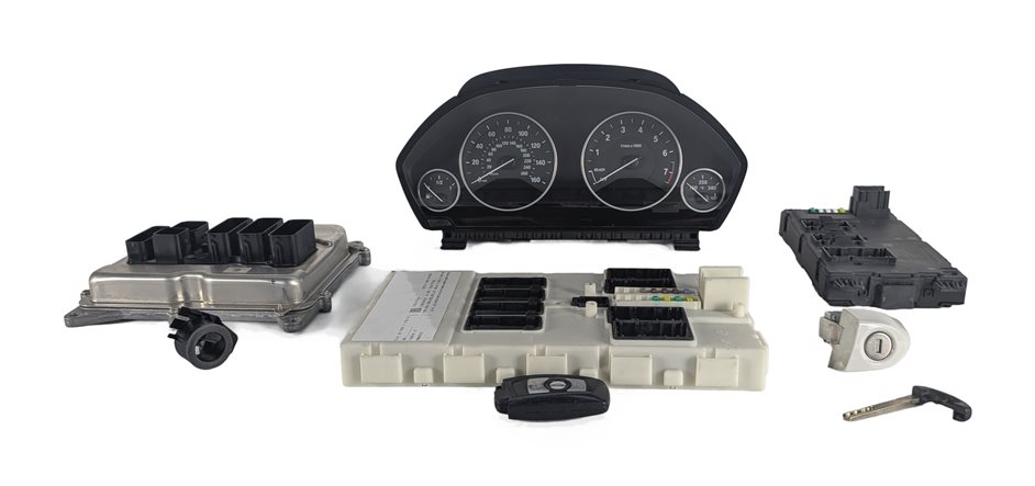 Thumbnail 5: 13-18 BMW 328i 428i 528i X3 X4 (F30 F32) 2.0L N26 ENGINE DME BCM MODULE KEY SET