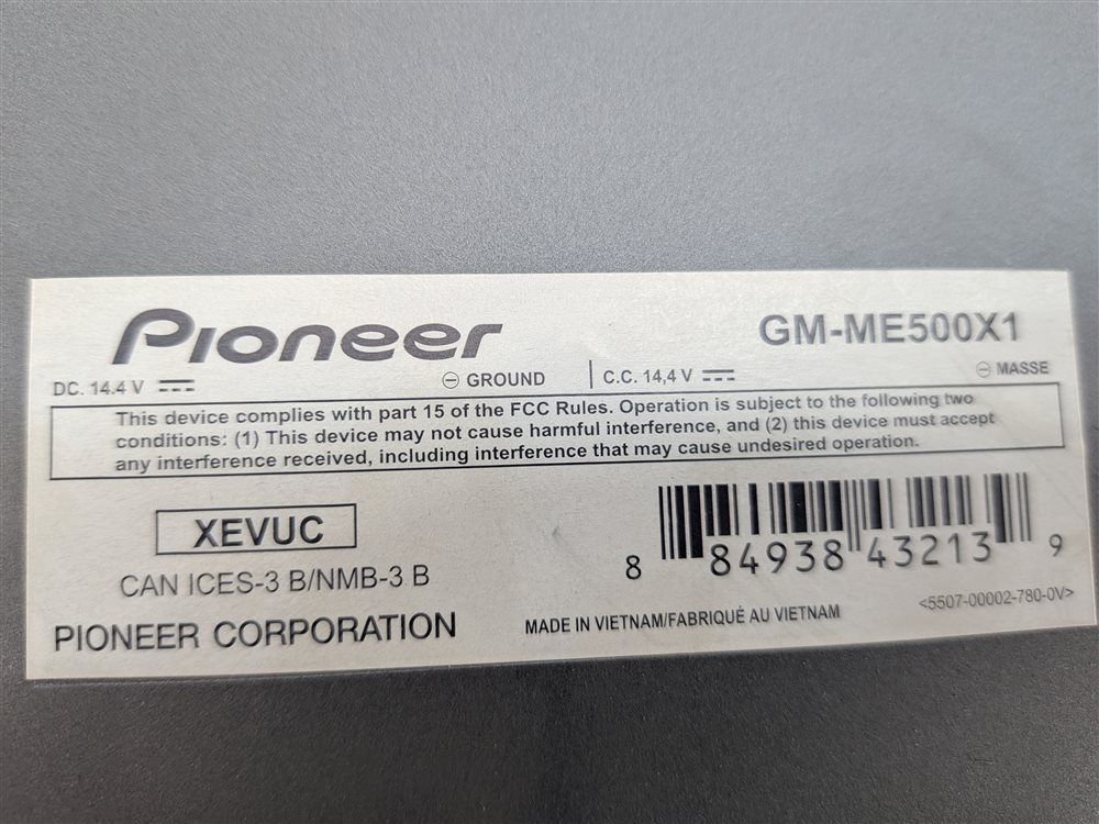 Thumbnail 8: PIONEER GM-ME500X1 MARINE MONO AMPLIFIER AFTERMARKET AUDIO AMP