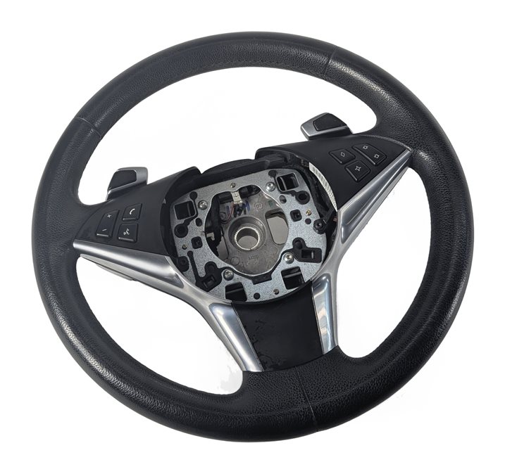 Thumbnail 2: 06-10 BMW 5 6 SERIES (E60 E63) SPORT STEERING WHEEL w/PADDLE SHIFTERS (Black)