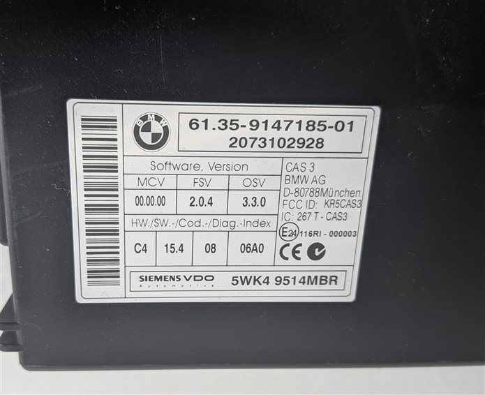 Thumbnail 6: 2007-2008 BMW 335i 535i 135i (E90 E60 E82) 3.0L N54 DME ECU MSD80 CAS3 KEY SET