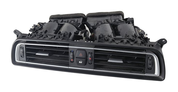 2012 BMW 750I (F01) FRONT CENTER DASH HEAT AIR AC VENT OUTLET BEZEL (Black)