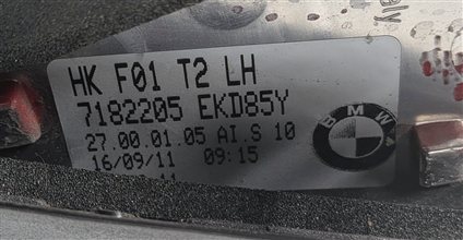 Thumbnail 12: 09-12 BMW 740i 750i 760i B7 (F01) REAR LEFT INNER TRUNK LID TAILLIGHT LIGHT LAMP