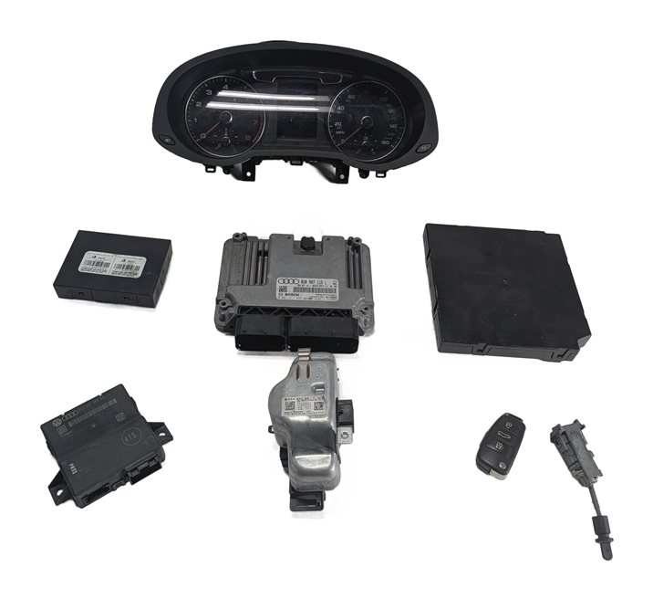Thumbnail 3: 2015-2017 AUDI Q3 (8U) 2.0L (CCTA) ECM BCM CLUSTER GATEWAY KESSY ELV KEY SET/8