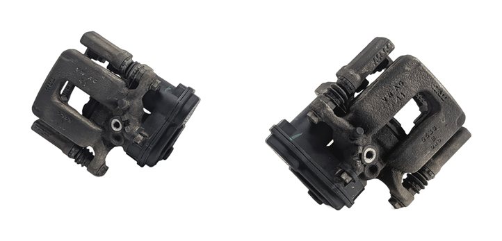 16-18 AUDI Q3 8U REAR LEFT & RIGHT BRAKE CALIPER SET 2 w/ PARKING BRAKE ACTUATOR