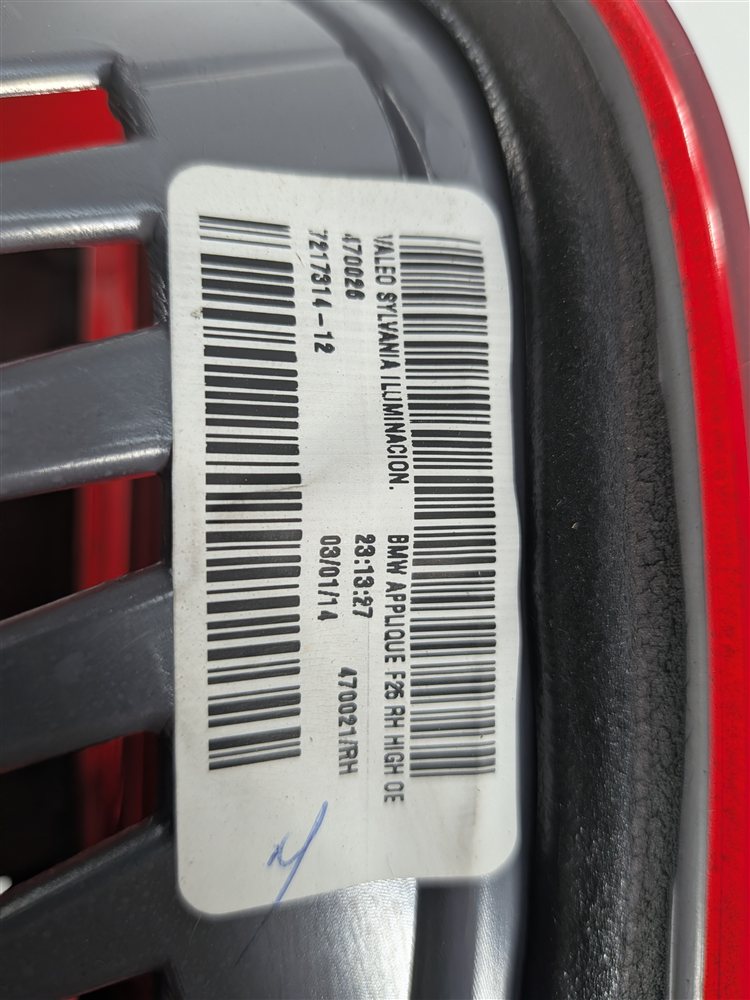 Thumbnail 6: 11-17 BMW X3 (F25) RIGHT PASSENGER REAR INNER INCANDESCENT TAILLIGHT (OPT. 522)