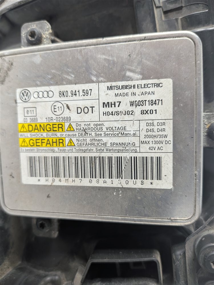 Thumbnail 9: 09-12 AUDI A4 S4 B8 8K FRONT LEFT DRIVER XENON HID HEADLIGHT LIGHT LAMP NON AFS