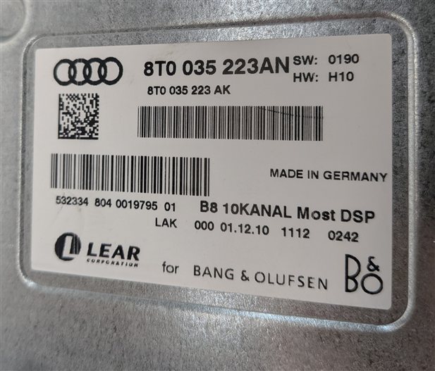 Thumbnail 6: 2011-2017 AUDI A4 Q5 S4 (B8 8R 8K) RADIO STEREO BANG & OLUFSEN AMP AMPLIFIER