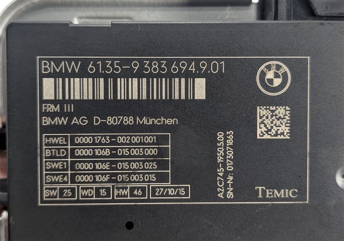 Thumbnail 8: 10-17 BMW 5 6 7 M5 X3 X4 (F06 F10 F12 F25 F26) FRM III BODY LIGHT CONTROL MODULE