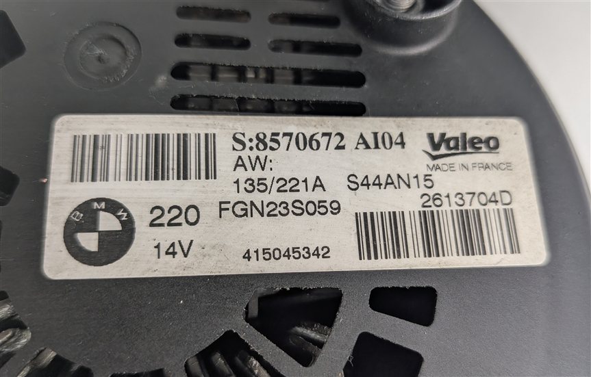 Thumbnail 8: 2014-2016 BMW 535D 740D (F01 F02 F10) 3.0L DIESEL ENGINE 220 AMP ALTERNATOR