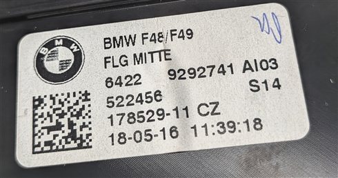 Thumbnail 7: 2016 BMW X1 (F48) FRONT CENTER DASH HEAT AIR AC VENT (Black)