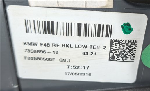 Thumbnail 9: 2016-2021 BMW X1 (F48) REAR RIGHT PASSENGER INNER TRUNK TAILLIGHT LIGHT LAMP