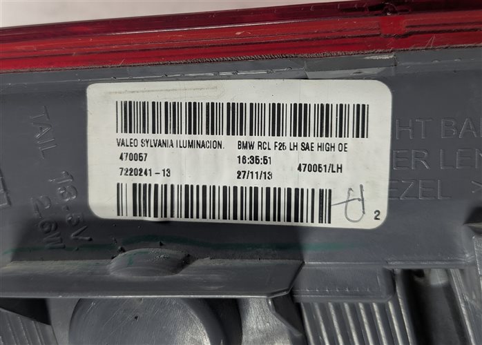 Thumbnail 8: 11-17 BMW X3 (F25) LEFT DRIVER REAR OUTER INCANDESCENT TAILLIGHT LAMP (OPT. 522)