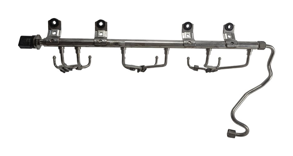 Thumbnail 4: 2014 BMW X3 F25 3.0L N55 ENGINE HIGH PRESSURE FUEL RAIL w/LINES PRESSURE SENSOR