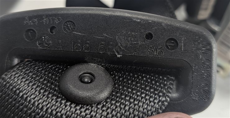 Thumbnail 10: 2013 MERCEDES GL450 (X166) REAR LEFT 3RD ROW SEAT SEATBELT RETRACTOR (Black)