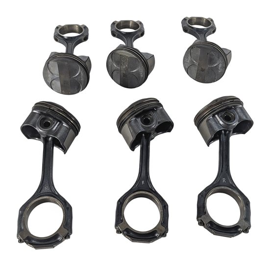Thumbnail 2: 06-11 MERCEDES C SLK (W203 W204 R171) 3.0L ENGINE PISTON & CONNECTING ROD SET 6