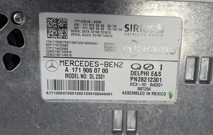 Thumbnail 7: 07-12 MERCEDES E GL ML CLK R (W211 W164 X164) SIRIUS SATELLITE RADIO RECEIVER