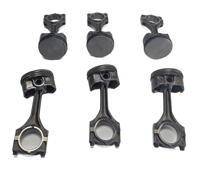 Thumbnail 2: 01-06 BMW 330i 330xi X3 X5 (E46 E83 E53) 3.0L M54 PISTON SET 6 w/CONNECTING RODS