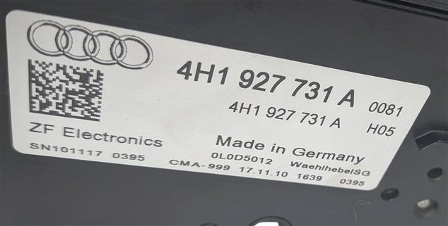 Thumbnail 6: 2011 AUDI A8 (D4 4H) FLOOR AUTOMATIC TRANSMISSION GEAR SELECTOR SHIFTER ASSEMBLY