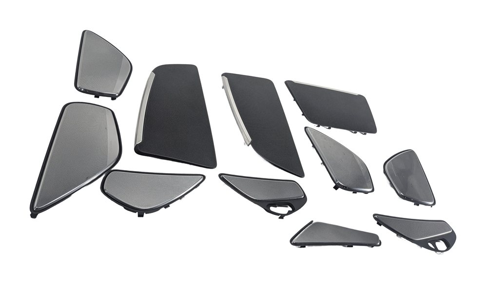2011 AUDI A8 (D4 4H) BANG & OLUFSEN B&O SPEAKER GRILLE COVER SET/11 BLACK