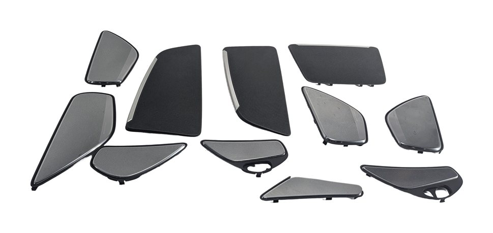 Thumbnail 3: 2011 AUDI A8 (D4 4H) BANG & OLUFSEN B&O SPEAKER GRILLE COVER SET/11 BLACK