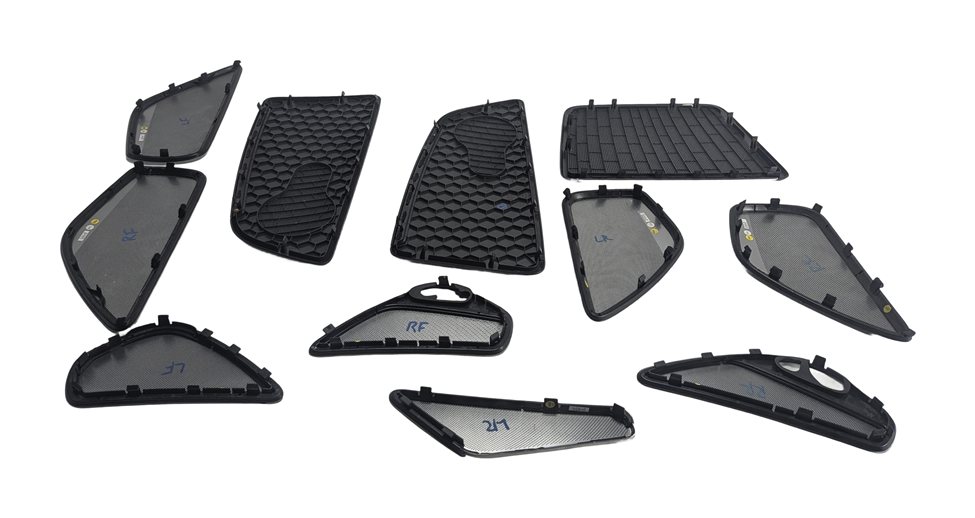 Thumbnail 4: 2011 AUDI A8 (D4 4H) BANG & OLUFSEN B&O SPEAKER GRILLE COVER SET/11 BLACK