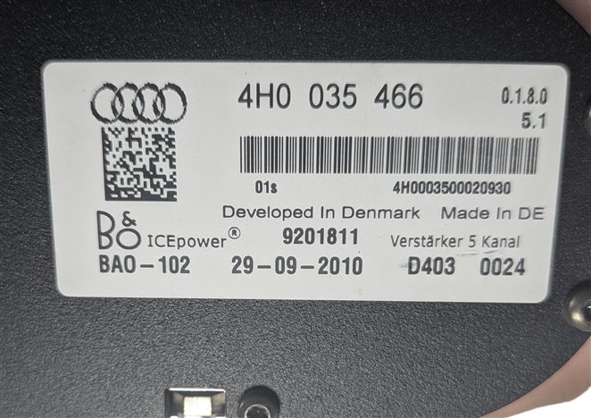 Thumbnail 6: 2011 AUDI A8 (D4 4H) BANG & OLUFSEN B&O SLAVE AUDIO SOUND AMPLIFIER AMP
