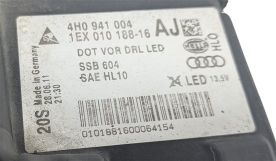 Thumbnail 6: 2011-2014 AUDI A8 (D4 4H) RIGHT PASSENGER DRL LED HEADLIGHT LIGHT LAMP (OPT 8EY)