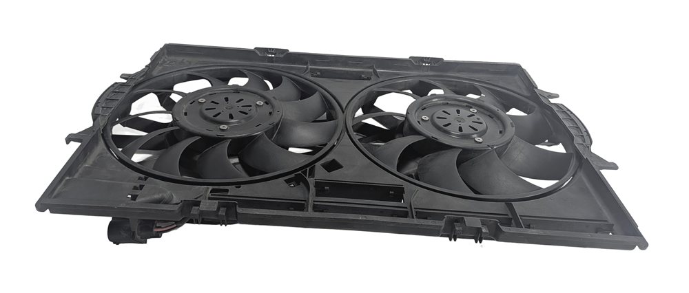 Thumbnail 2: 11-14 AUDI A8 QUATTRO (D4 4H) DUAL RADIATOR COOLING FAN & SHROUD ASSEMBLY 400W