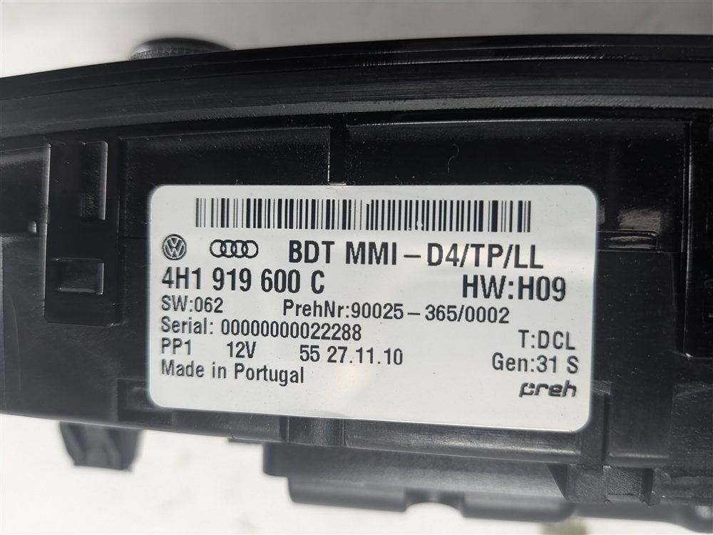 Thumbnail 6: 11-18 AUDI A8 S8 (D4 4H) CENTER CONSOLE MMI NAVIGATION CONTROL SWITCH (OPT 8DY)