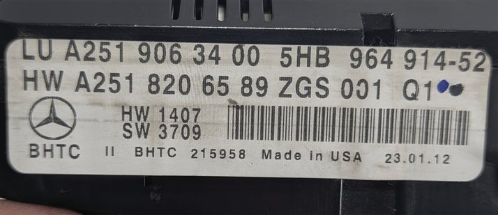 Thumbnail 6: 2010-2013 MERCEDES GL ML R (W164 W251 X164) FRONT HEATER A/C TEMPERATURE CONTROL