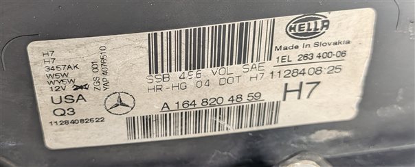 Thumbnail 6: 2011-2012 MERCEDES GL350 GL450 (X164) RIGHT FRONT HALOGEN HEADLIGHT LIGHT LAMP