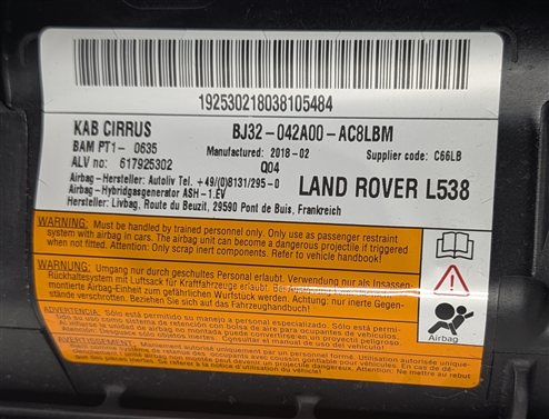 Thumbnail 5: 2015-2019 LAND ROVER DISCOVERY SPORT (L550) LEFT DRIVER KNEE AIRBAG (GREY)