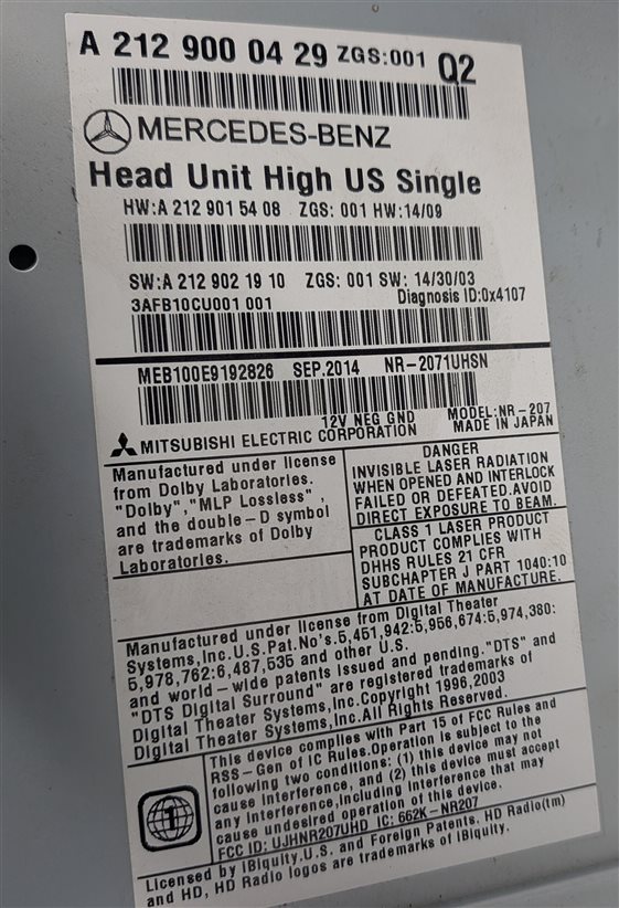 Thumbnail 8: 12-15 MERCEDES E250 E300 E350 E400 E550 E63 W207 W212 RADIO NAV CD HEAD UNIT
