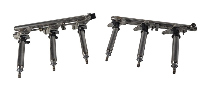 2012 MERCEDES ML350 W166 3.5L (276.955) FUEL RAIL LEFT/RIGHT SET/2 w/6 INJECTORS