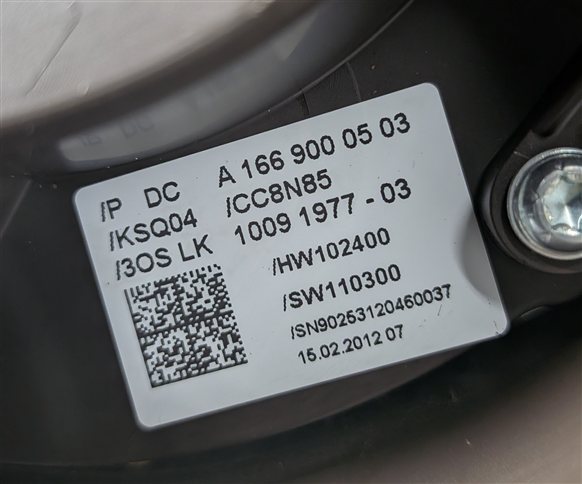 Thumbnail 12: 2012 MERCEDES ML350 ML550 ML63 AMG (W166) STEERING COLUMN COMBINATION SWITCH