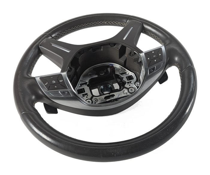Thumbnail 4: 2012-2015 MERCEDES ML250 ML350 ML400 ML550 (W166) STEERING WHEEL LEATHER (Black)
