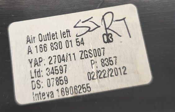 Thumbnail 7: 2012 MERCEDES ML350 (W166) FRONT LEFT DRIVER DASH HEAT AIR AC HVAC VENT (Black)