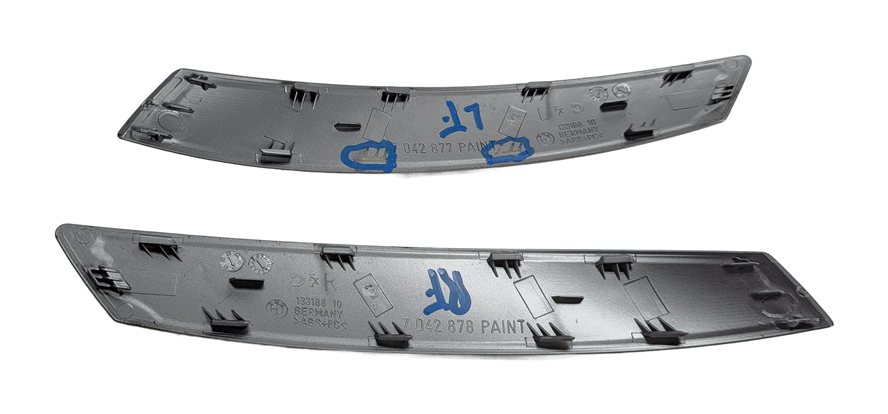 Thumbnail 4: 2006 BMW Z4 (E85/E86) LEFT/RIGHT DOOR GRAB HANDLE TRIM COVER SET/2 (Silver)