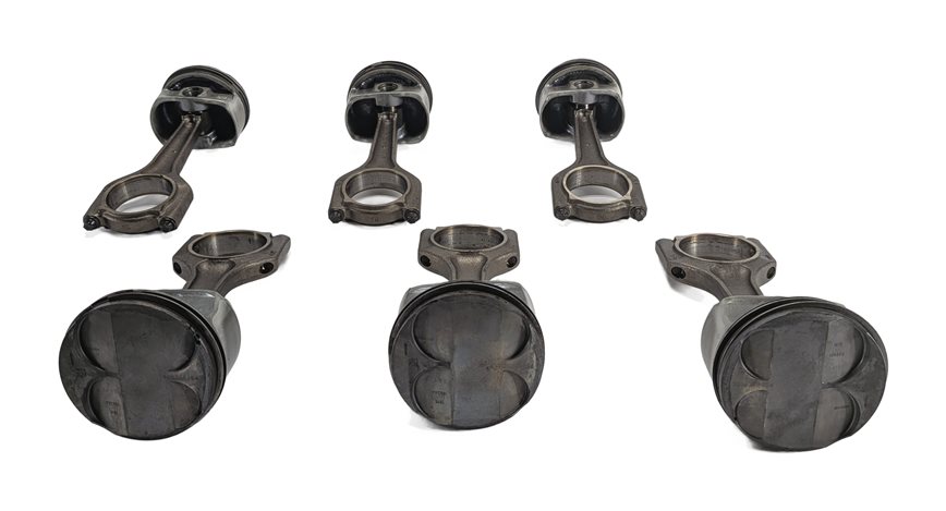 Thumbnail 2: 2006 BMW 325i 330i 525i 530i Z4 (E60 E85 E90) 3.0L N52 PISTON SET/6 w/RODS PINS