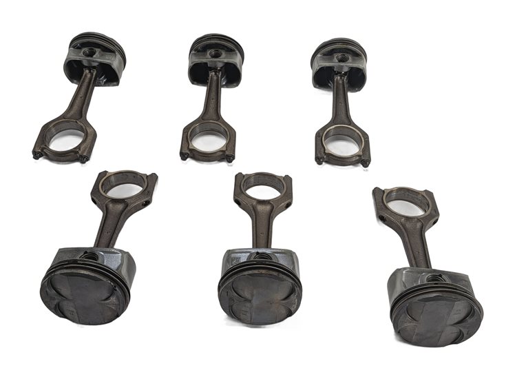 Thumbnail 3: 2006 BMW 325i 330i 525i 530i Z4 (E60 E85 E90) 3.0L N52 PISTON SET/6 w/RODS PINS