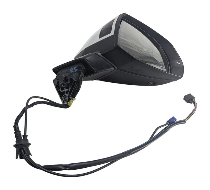 17-19 AUDI Q7 4M RIGHT PASSENGER P-FOLD BLIND SPOT CAMERA DOOR MIRROR (White)