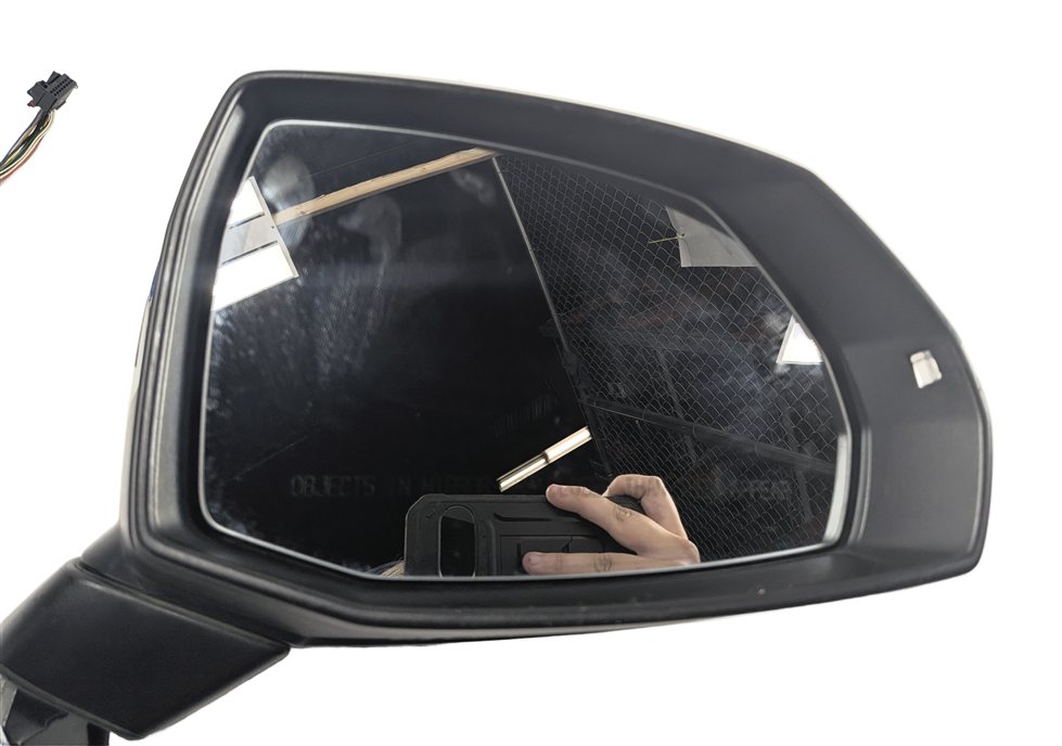 Thumbnail 10: 17-19 AUDI Q7 4M RIGHT PASSENGER P-FOLD BLIND SPOT CAMERA DOOR MIRROR (White)