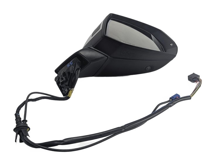 Thumbnail 4: 17-19 AUDI Q7 4M RIGHT PASSENGER P-FOLD BLIND SPOT CAMERA DOOR MIRROR (White)