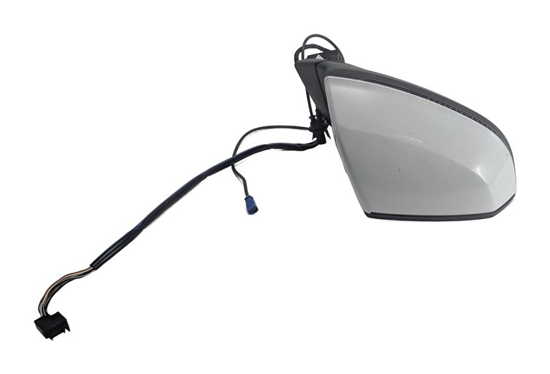Thumbnail 6: 17-19 AUDI Q7 4M RIGHT PASSENGER P-FOLD BLIND SPOT CAMERA DOOR MIRROR (White)