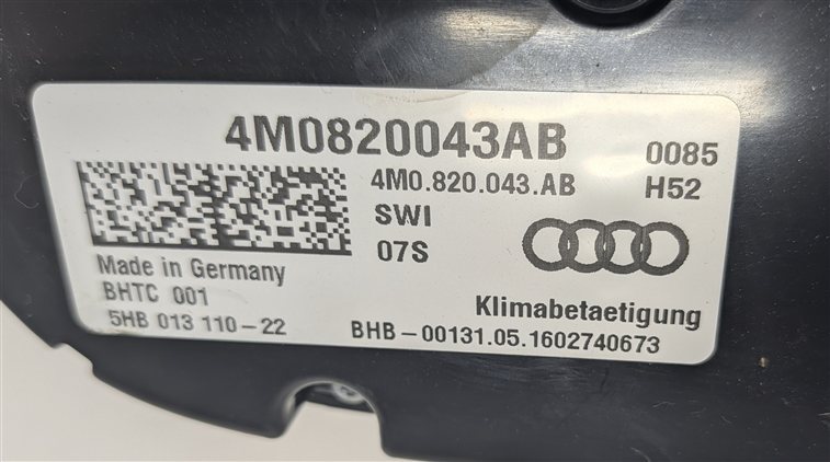 Thumbnail 5: 2017-2019 AUDI Q7 (4M) FRONT HEATER A/C TEMPERATURE CLIMATE CONTROL PANEL